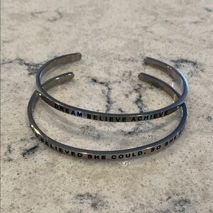 Inspirational Silver Cuff Bracelet Set